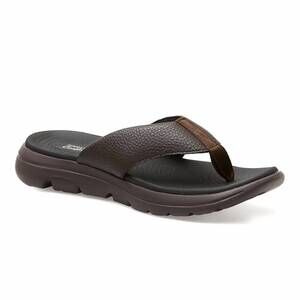 NEW FERRATO men's thong flip flop in dark brown
